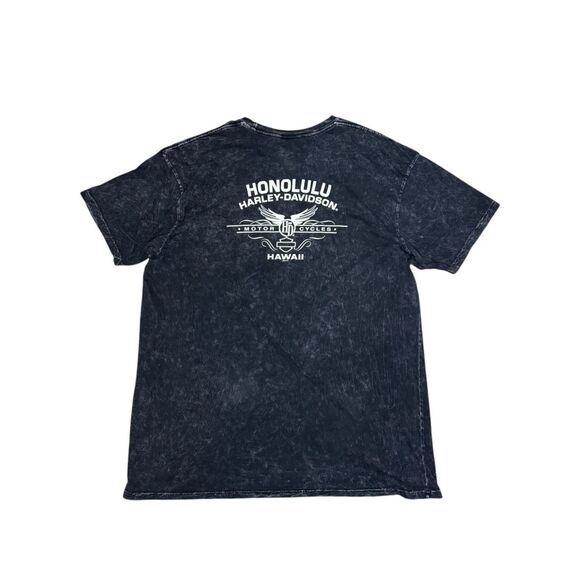Harley Davidson Men’s 2XL The Legacy Honolulu Hawaii T-Shirt Acid Wash 2012 - Picture 7 of 8